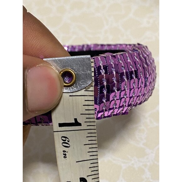 Sequin Embellished Womens Fashion Bangle Bracelet Purple Sparkle Statement Jewel - Picture 6 of 8